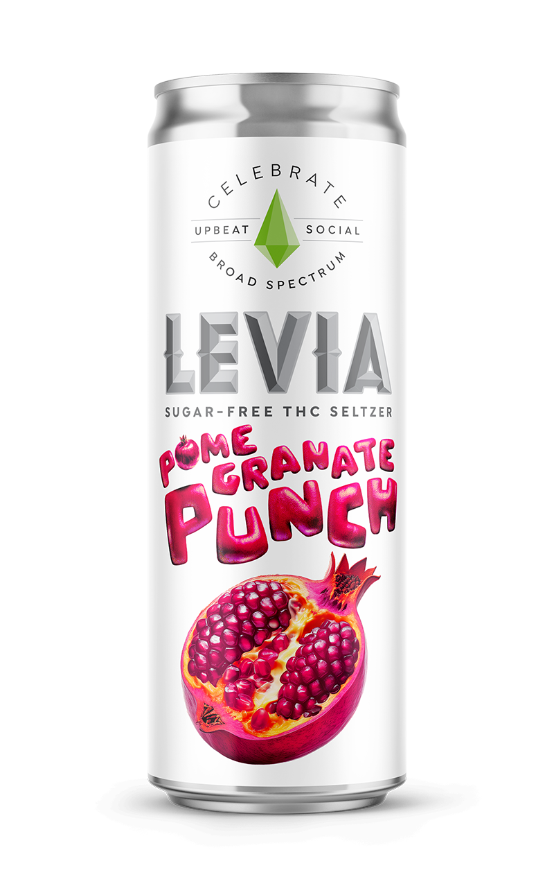 Levia Pomegranate Punch Sugar-Free THC Seltzer