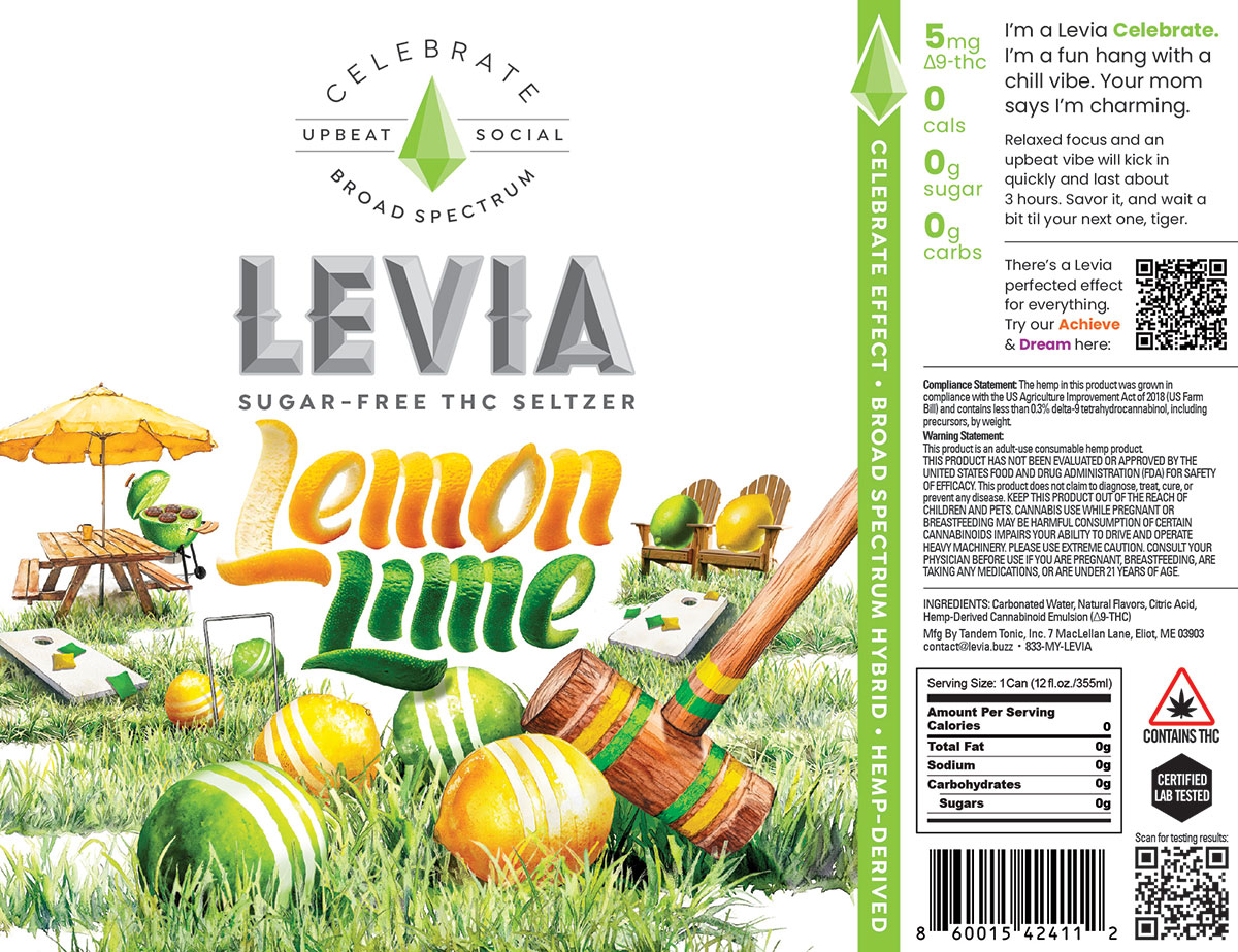 Levia Lemon Lime Seltzer THC