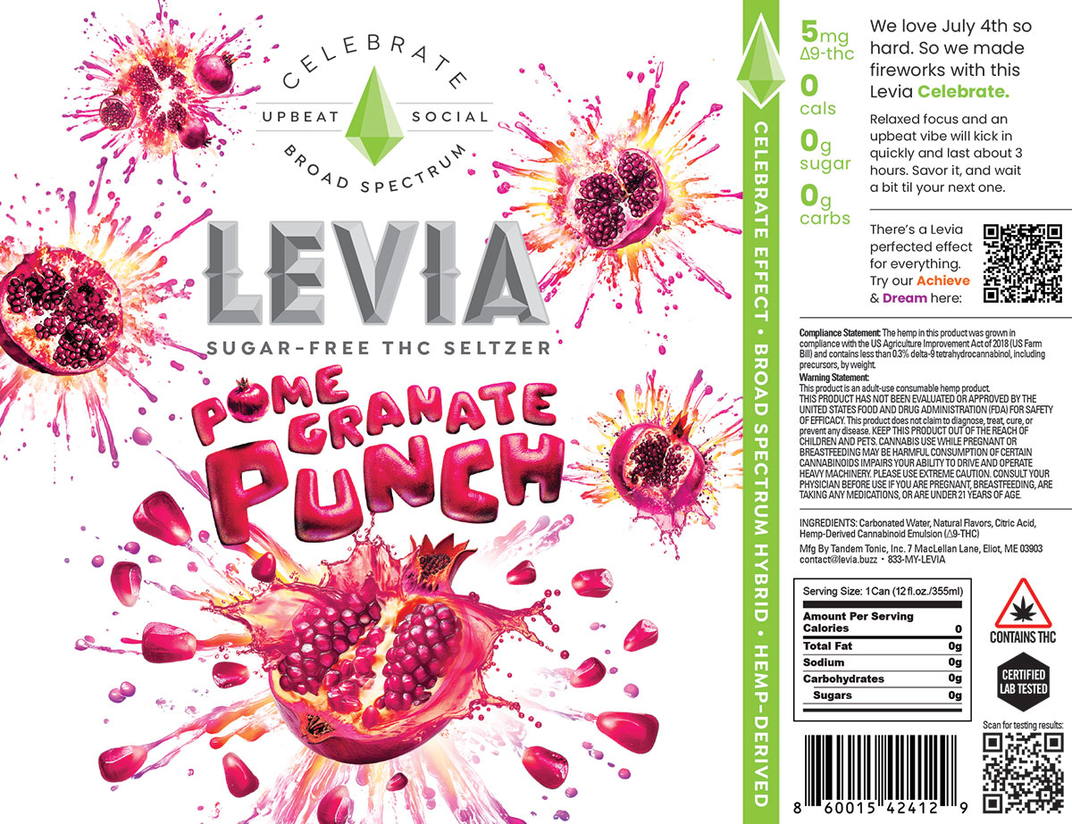 Levia Pomegranate Punch Seltzer