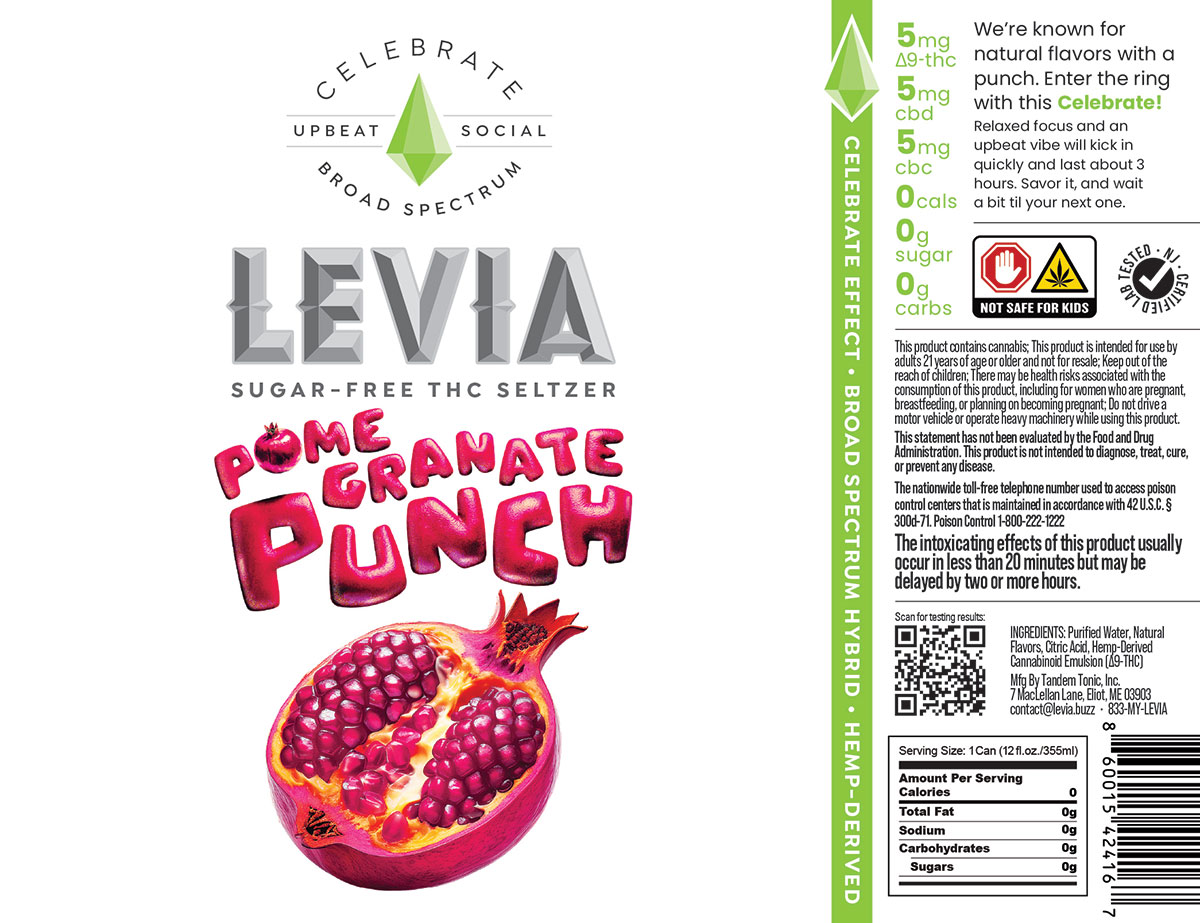 Levia Pomegranate Punch THC Seltzer