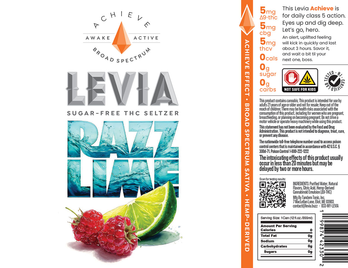 Razz Lime Achieve Seltzer Label