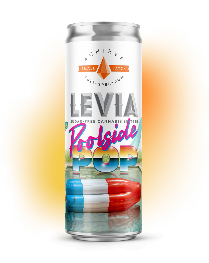 LEVIA Poolside Pop cannabis seltzer